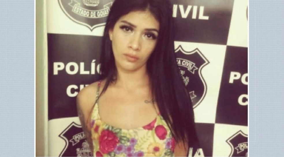 A modelo Gabriela Sara Vasconcelos Assunção, de 19 anos, foi presa em Anápolis, GO — Foto: Polícia Civil/Divulgação