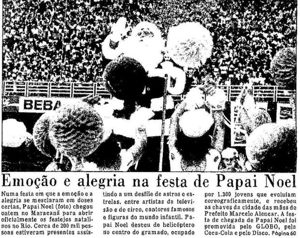Entre os 200 mil no Maracanã em 1/12/1985 estava o pequeno Luciano — Foto: Reprodução / Jornal O Globo