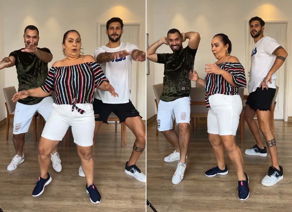Gil do Vigor, dona Jacira Santana e Rodrigo Mussi divertem a web com dancinha (Foto: Reprodução / Instagram)