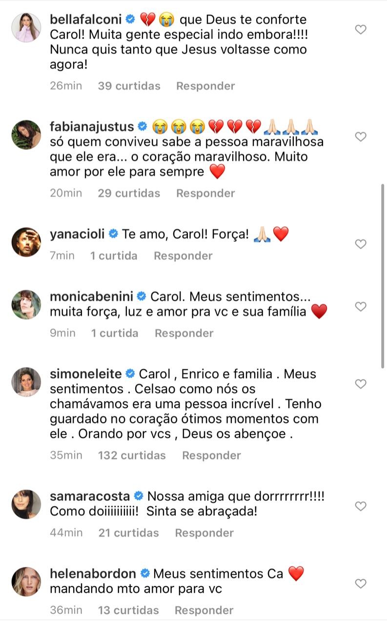 Carol Celico anuncia a morte do pai, Celso Celico (Foto: Reprodução/Instagram)