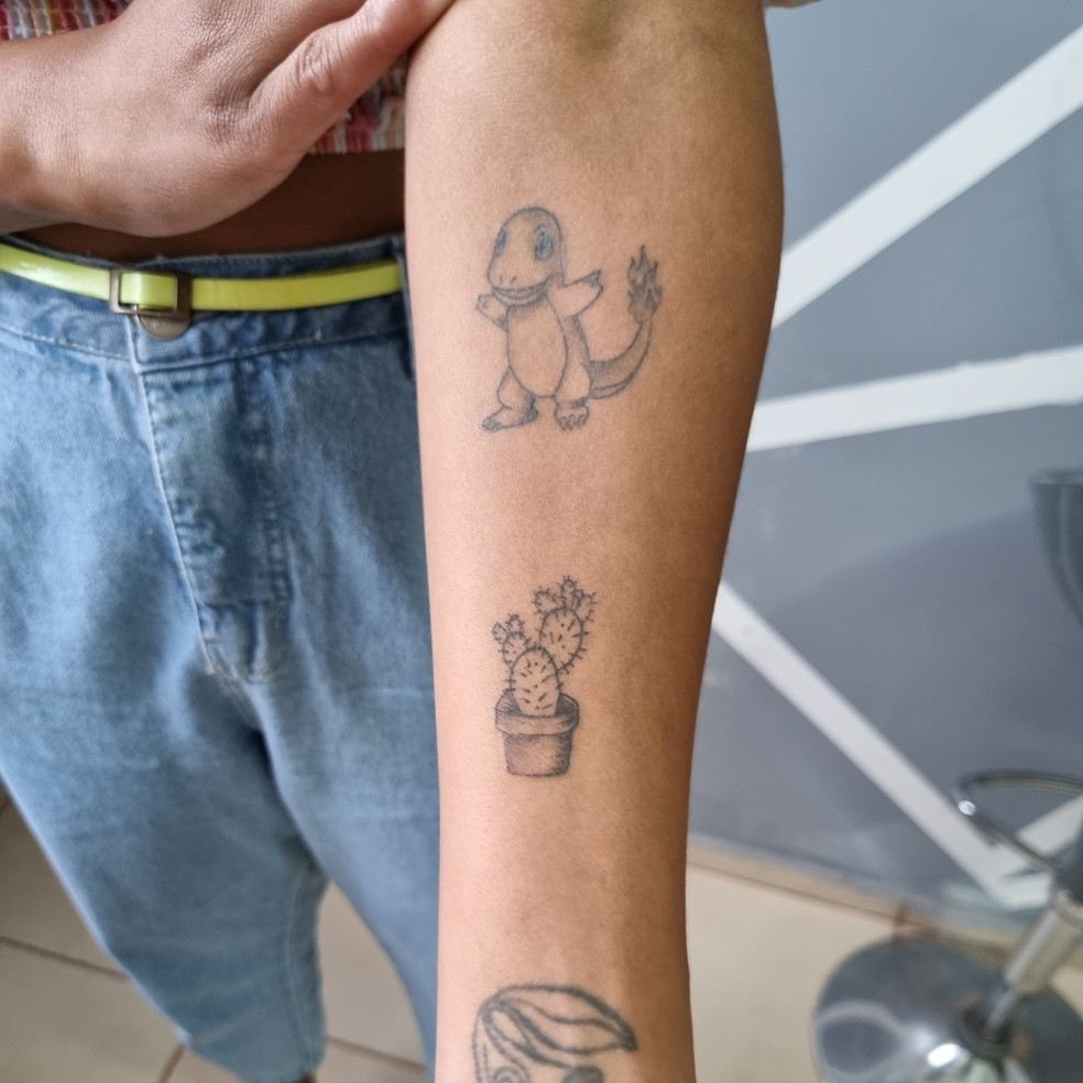 BBB22: Jessilane mostra algumas de suas tatuagens — Foto: Thaís Meinicke/Gshow