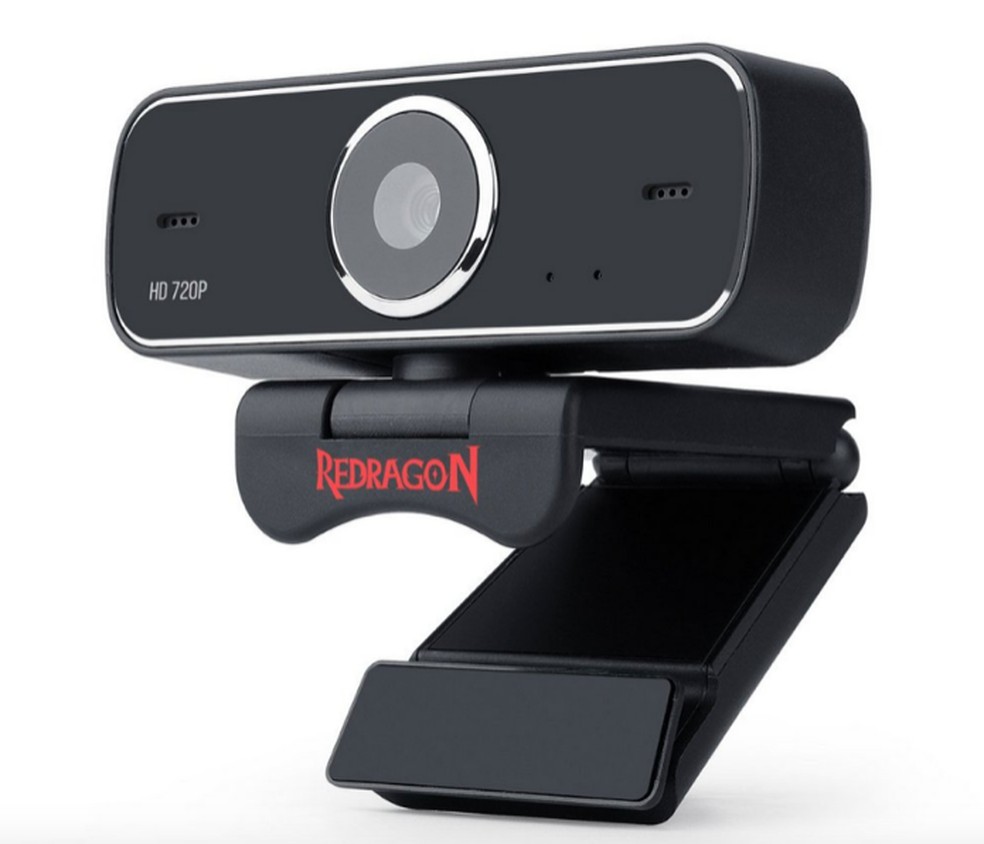 Webcam da Redragon conta com ajustes físicos para melhor ajuste em tripes, monitores e notebooks — Foto: Divulgação/Redragon
