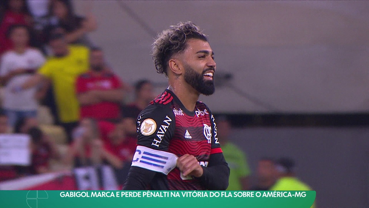 Gabigol marca e perde pênalti na vitória do Fla sobre o América-MG