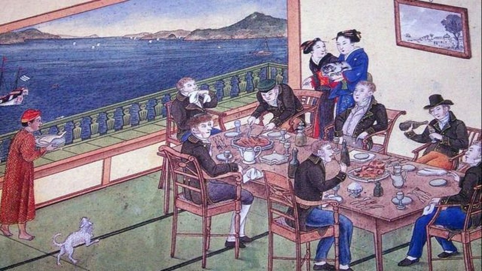 O posto comercial da Ilha Dejima era o único ponto de contato entre o Japão e o mundo exterior durante o período isolacionista de Edo — Foto: GETTY IMAGES