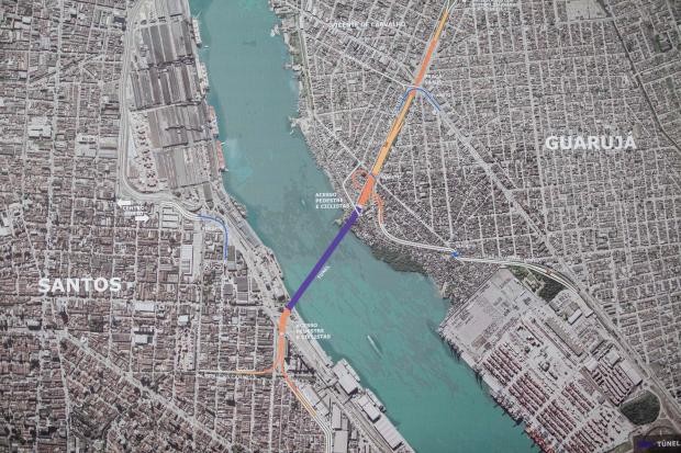 Autoridade Portuária de Santos solicita documentos ao Governo de SP para agilizar as obras do túnel entre Santos e Guarujá, SP