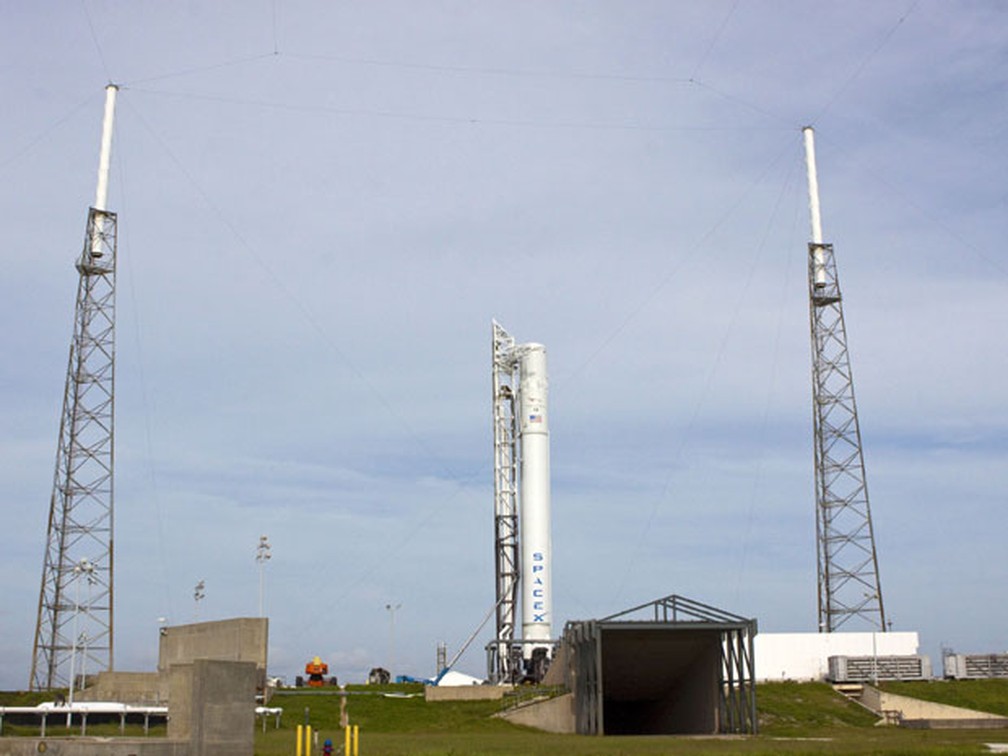 Foguete Falcon 9, da SpaceX, no Cabo Canaveral — Foto: Nasa