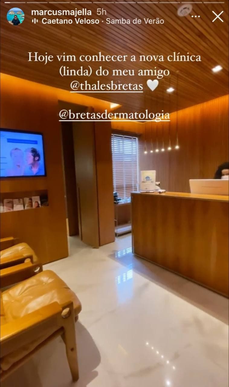 Marcus Majella filma clínica de Thales Bretas (Foto: Reprodução / Instagram)