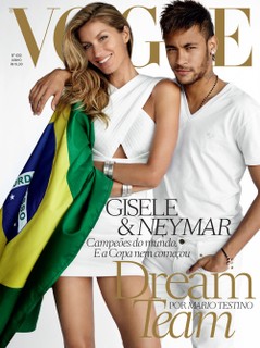 Junho 2014: Gisele Bundchen e Neymar fotografados por Mario Testino