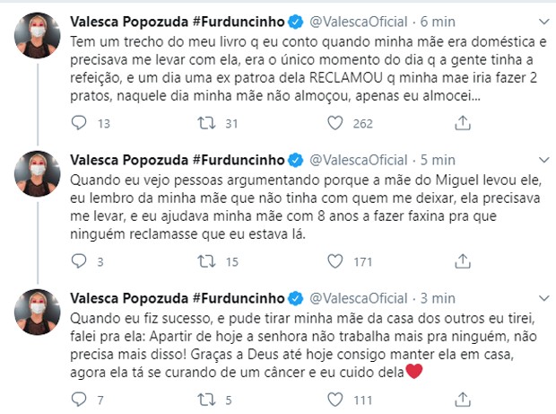 Valesca fala sobre sua mãe, que foi empregada doméstica, e defende mãe do menino Miguel Otávio (Foto: Reprodução Instagram)