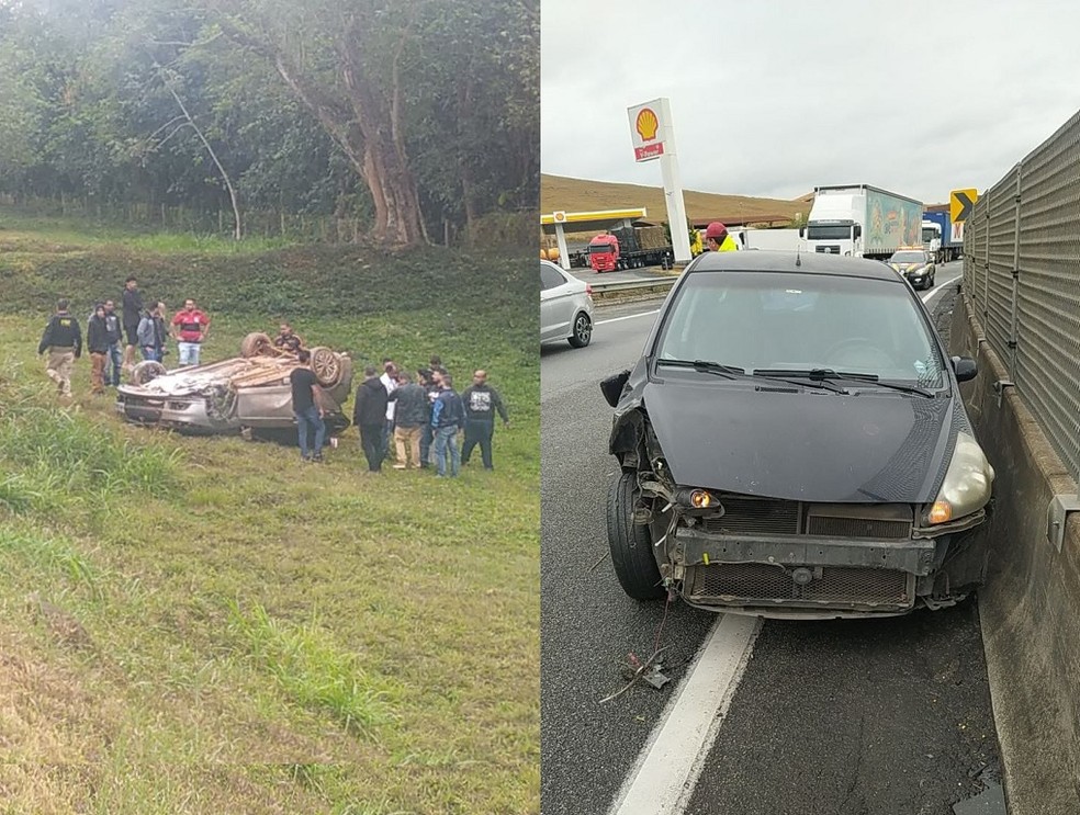 Via Dutra tem manhã de acidentes na Via Dutra — Foto: Divulgação/PRF