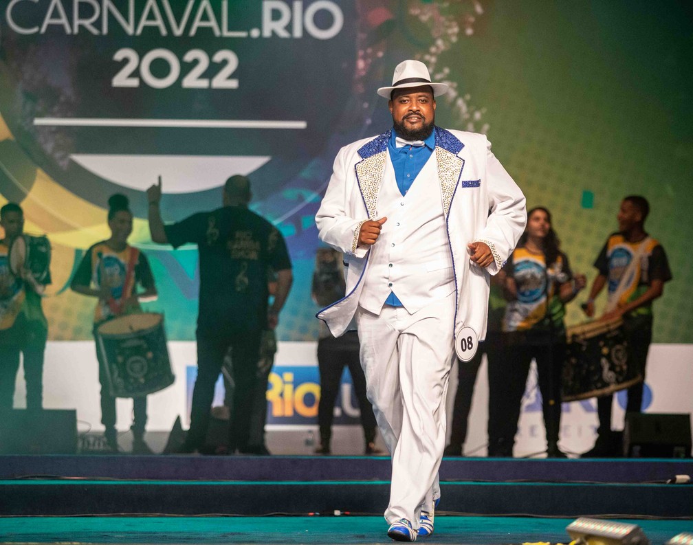 Fbio Damio, finalista no concurso de Rei Momo do Carnaval 2022 no Rio  Foto: Fernando Maia/g1
