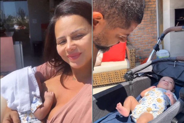Viviane Araújo e Guilherme Militão celebram o primeiro mês de vida do filho (Foto: Reprodução/Instagram)
