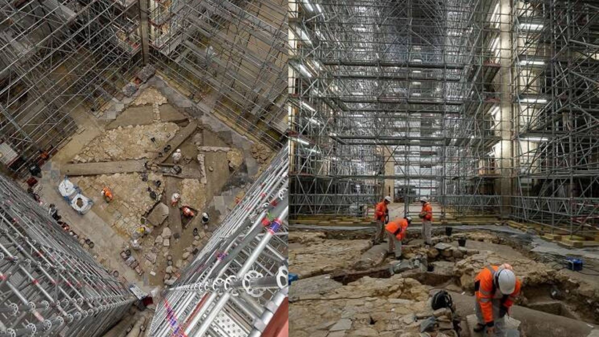 Escavações na Catedral de Notre-Dame revelaram túmulos e um sarcófago de chumbo  (Foto: Denis Gliksman, Inrap / Rndp)