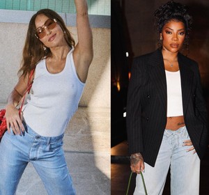 Regata branca e calça jeans: inspire-se nos looks das famosas