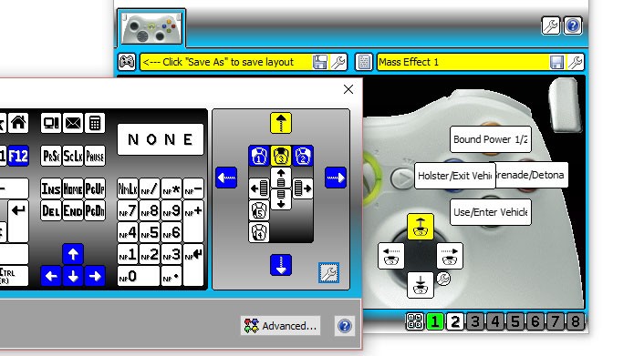 Clique no ícone do botão e escolha a opção do teclado que quer simular no controle (Foto: Reprodução/Tais Carvalho)