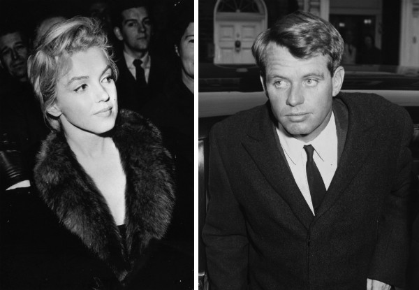 A atriz e cantora Marylin Monroe e o senador Robert F. Kennedy (Foto: Getty Images)