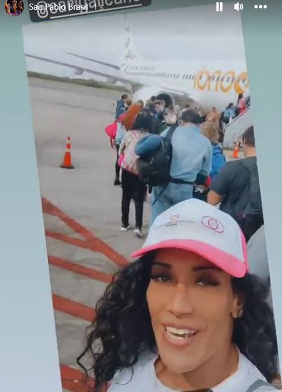 Johana Soledad Colla publicou vídeo antes de embarcar para o Brasil — Foto: Reprodução/Instagram