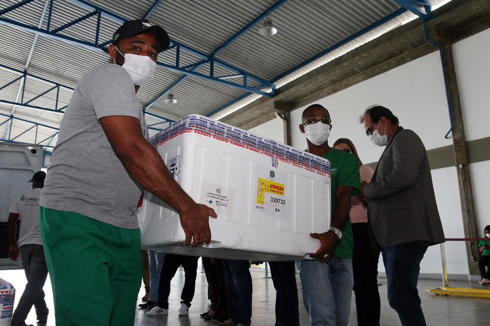 Lotes foram encaminhados para as 417 cidades baianas neste domingo — Foto: Divulgação/Sesab