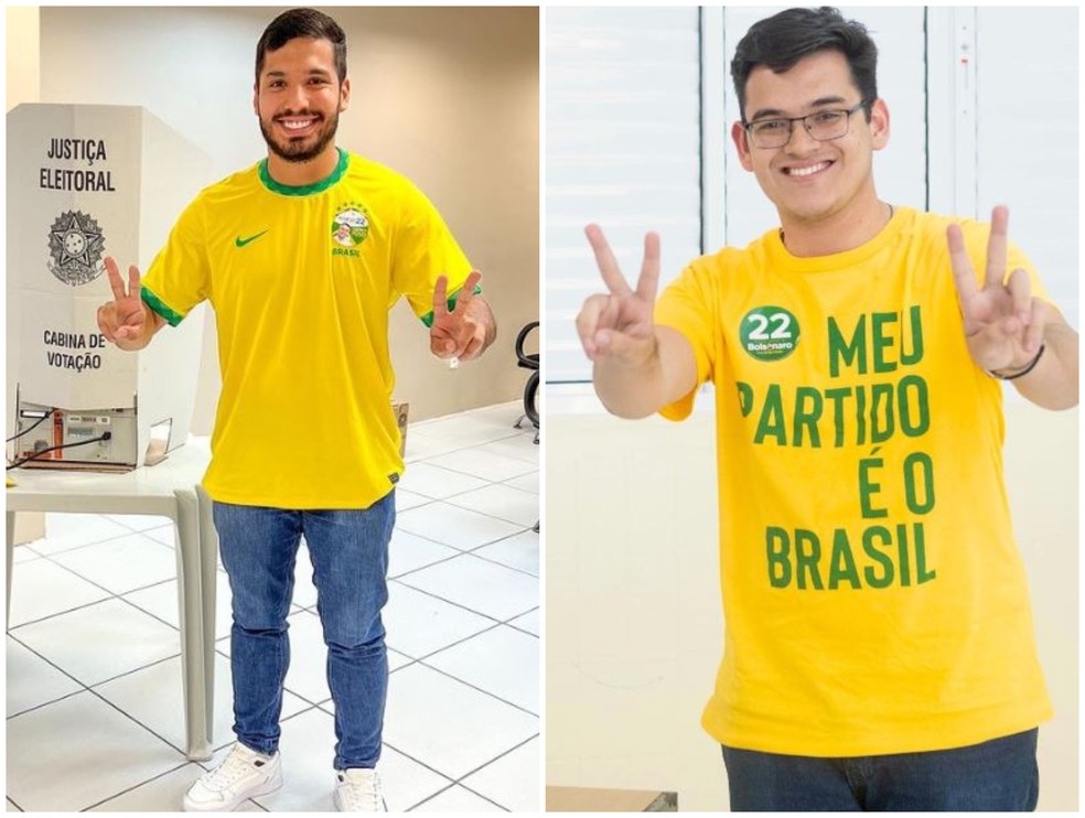 André Fernandes (à esquerda) e Carmelo Neto (à direita) são, respectivamente, o deputado federal e deputado estadual mais votados do Ceará.  — Foto: Reprodução
