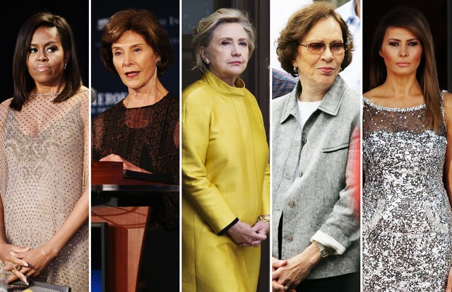 Michelle Obama, Laura Bush, Hillary Clinton, Rosalynn Carter e Melania Trump (Foto: Getty)