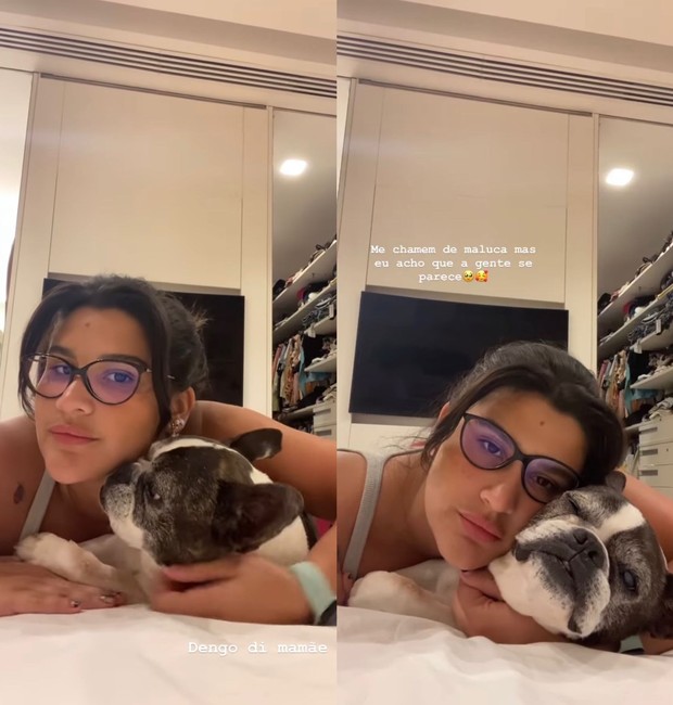 Giulia Costa com a cachorra, Lola (Foto: Reprodução / Instagram)