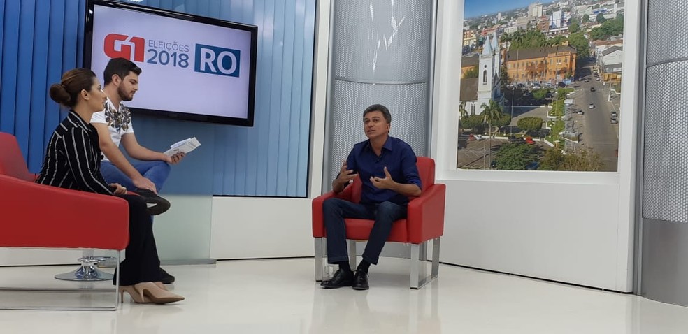 Candidato Expedito Júnior, PSDB, fala em entrevista ao G1 (Foto: Cássia Firmino/G1)