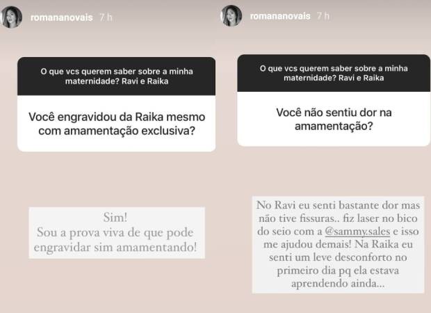 Romana Novais responde a seguidores (Foto: Reprodução/Instagram)