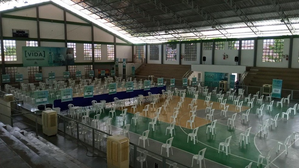 Ginásio do Sesi em Mossoró, local de vacinação — Foto: Divulgação/PMM