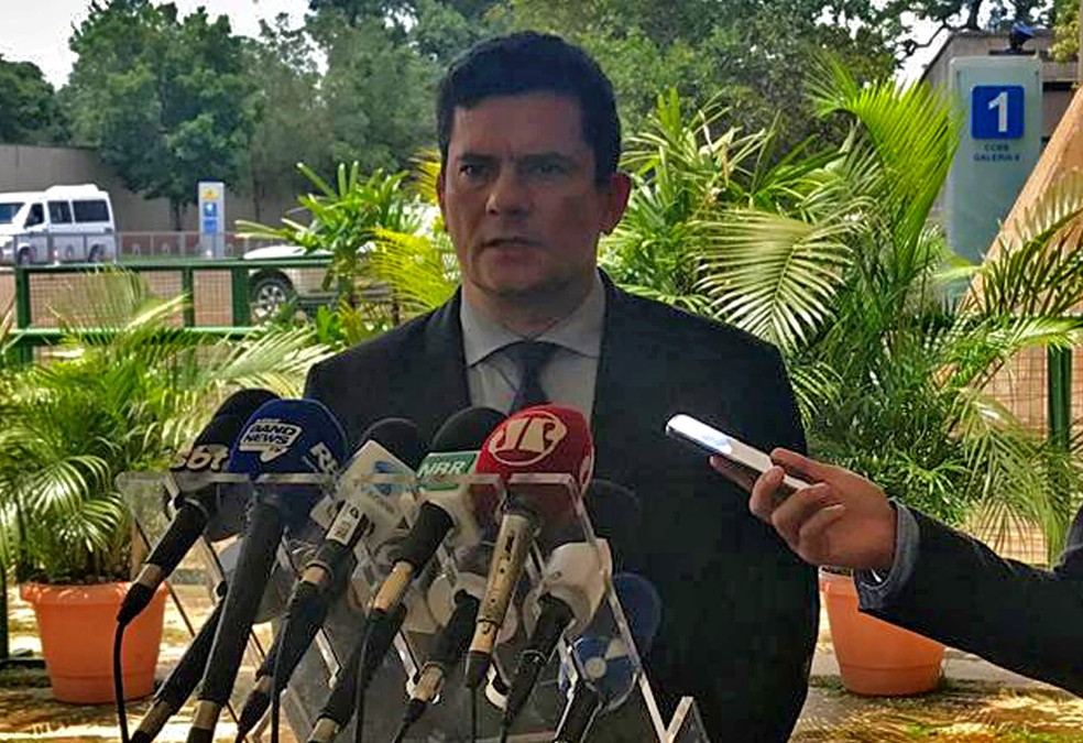 Sérgio Moro anuncia no CCBB futuro diretor-geral da PRF — Foto: Guilherme Mazui, G1