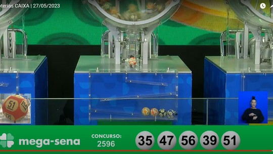 Ninguém acerta as seis dezenas da Mega-Sena 2596 e prêmio vai a R$ 57 milhões; veja números sorteados