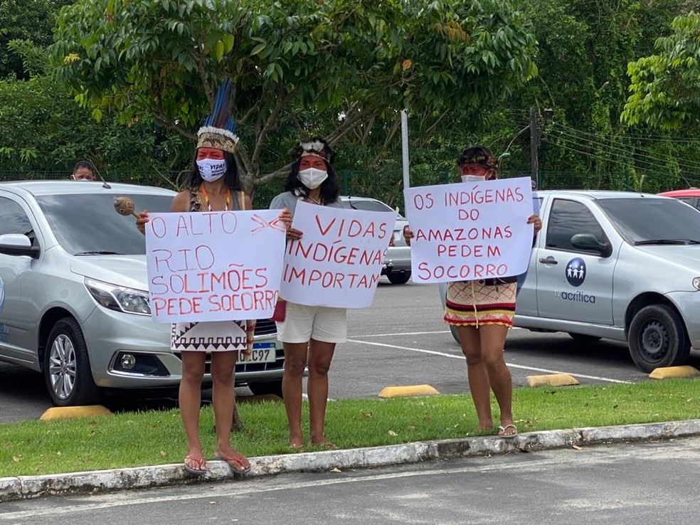 Grupo pede atenção à região do Alto Solimões, que concentra maior parte dos casos de Covid-19 em índios — Foto: Carolina Diniz