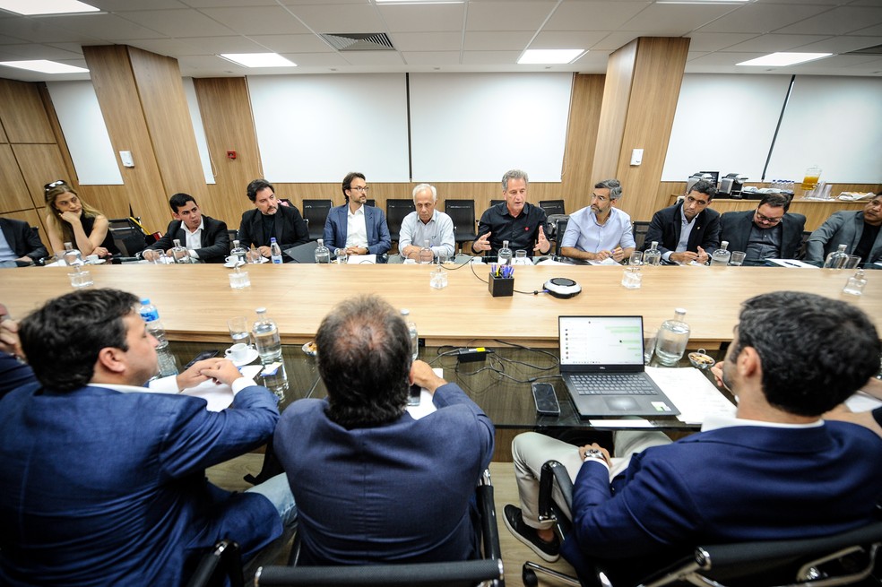 Reuni&atilde;o da Libra na sede da Federa&ccedil;&atilde;o Paulista de Futebol &mdash; Foto: Rodrigo Corsi/FPF