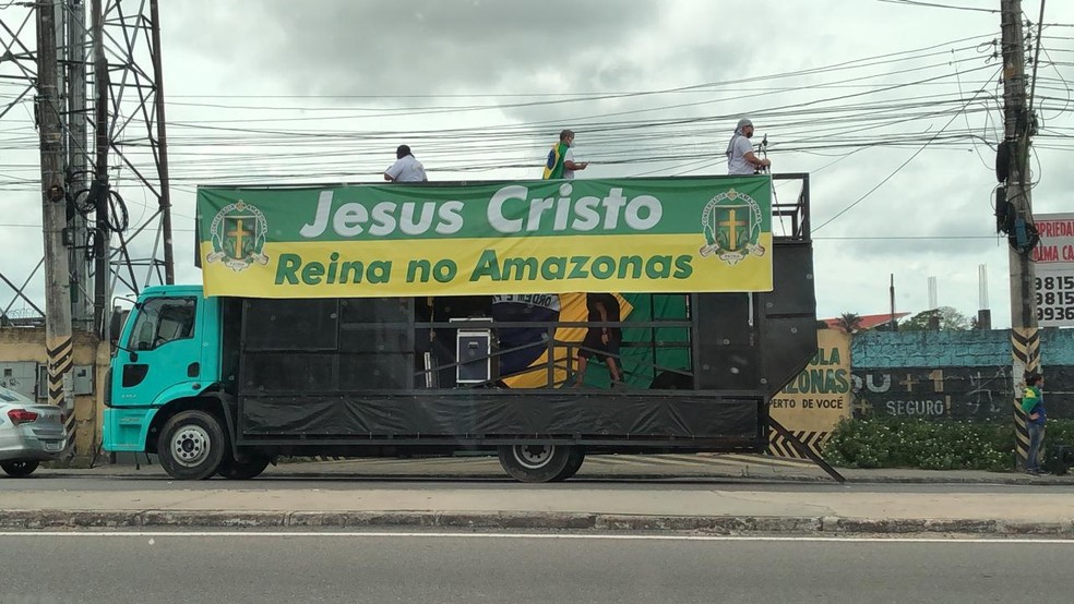 Protesto Marcha de Jesus pela Liberdade em Manaus — Foto: G1