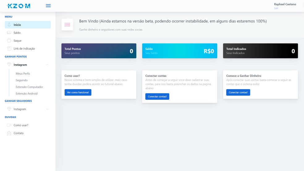 Kzom: quanto se ganha no aplicativo? Saiba os riscos de usar a plataforma — Foto: Reprodução/Raphael Caetano