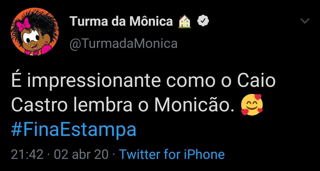 O tweet da Turma da Mônica (Foto: Reprodução/Twitter)