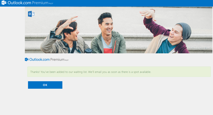 É possível se cadastrar na fila de espera de novos convites para usar o Outlook Premium de forma gratuita por um ano (Foto: Reprodução/Filipe Garrett)