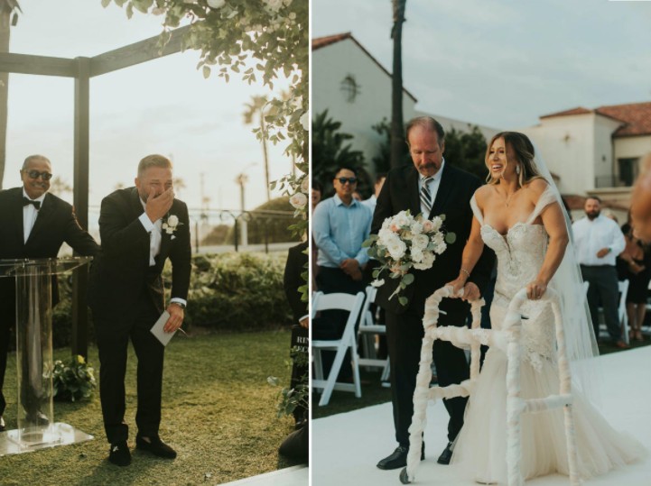 Chelsie Hill, 29, se casou com Jay Bloomfield, 34, no mês passado e chocou o noivo ao caminhar até o altar (Foto: Reprodução/ Asha Bailey Photography)