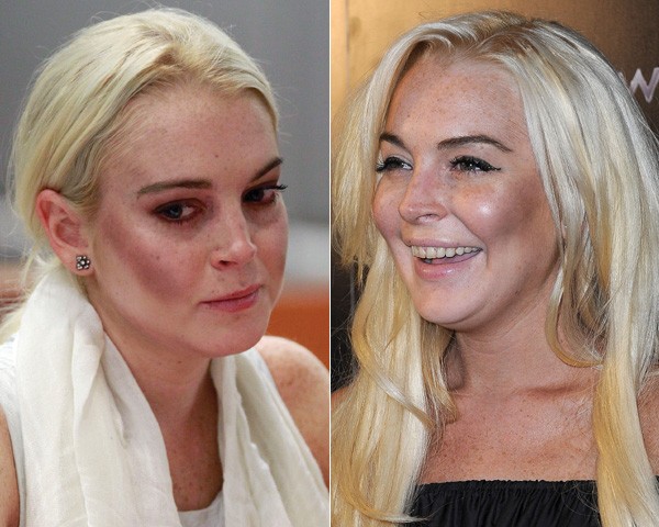 Cuidado para não exagerar no contorno ou usar um tom muito mais escuro que a sua pele, como aconteceu com Lindsay Lohan (Foto: Getty Images)