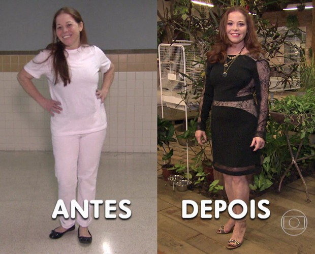 Veja o antes e depois de Evanilda (Foto: Mais Você/TV Globo)
