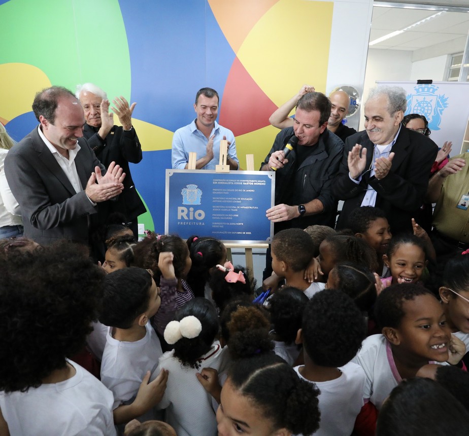 Prefeitura inaugura escola que leva o nome de Jorge Bastos Moreno, no bairro do Rocha, Zona Norte do Rio.