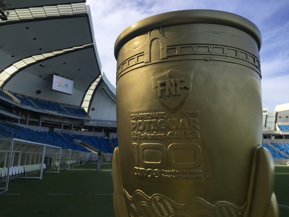 TrofÃ©u do Campeonato Potiguar de 2018 â Foto: DivulgaÃ§Ã£o/FNF