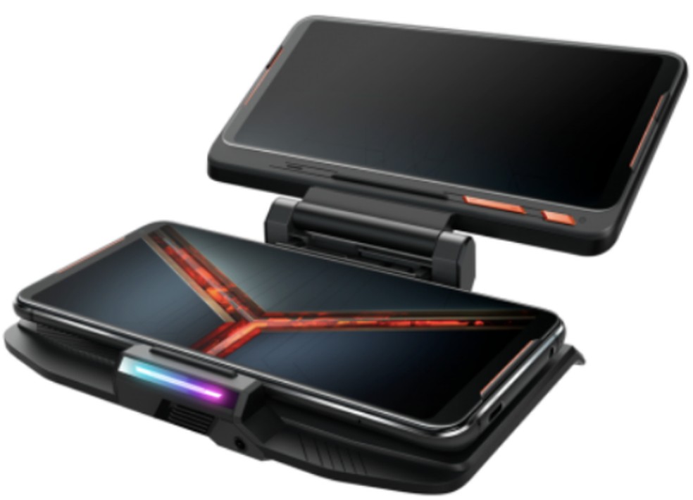 Case transforma ROG Phone 2 em uma estação de jogo portátil — Foto: Divulgação/Asus