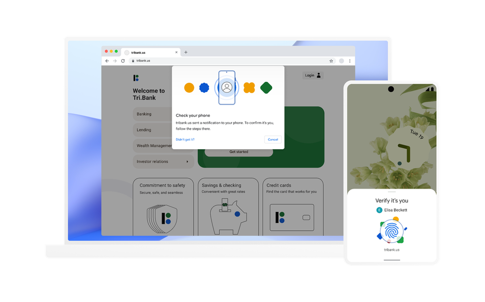 Autenticações em desktop poderá ser feita com dispositivos móveis — Foto: Foto: Reprodução/Google 
