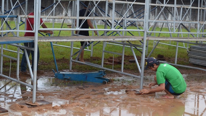 Corpo de Bombeiros vistoria estádio Portal da Amazônia (Foto: Jonatas Boni)
