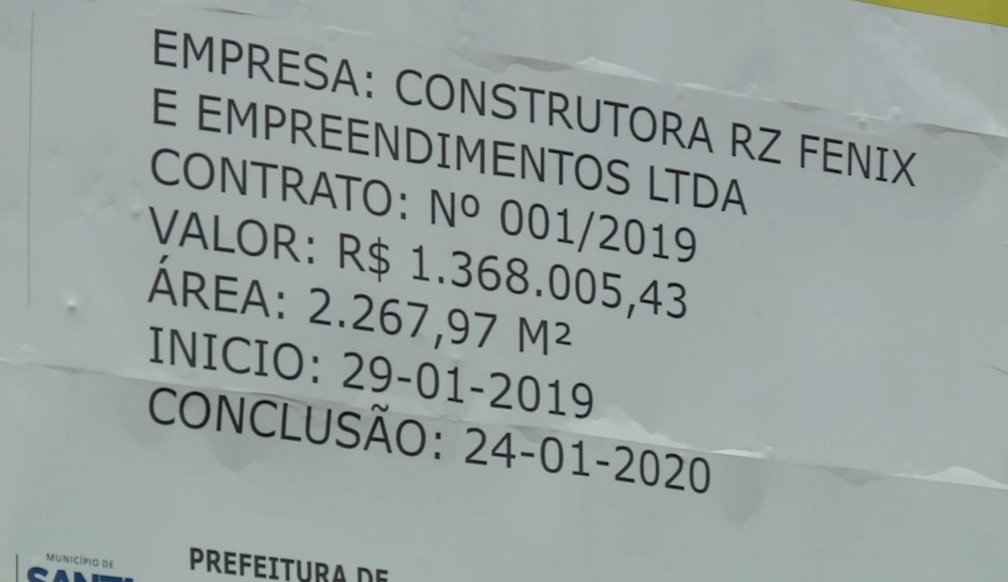 Os funcionários da obra da escola pararam de trabalhar por falta de pagamento. — Foto: Reprodução/TV Grande Rio 