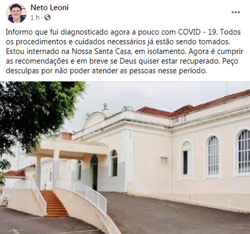 Prefeito de Bariri informa que está internado com Covid-19 — Foto: Facebook/Reprodução