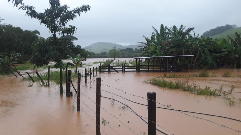 Região de Vargem Grande em Piau ficou inundada com as chuvas  — Foto: William Lima/Arquivo Pessoal