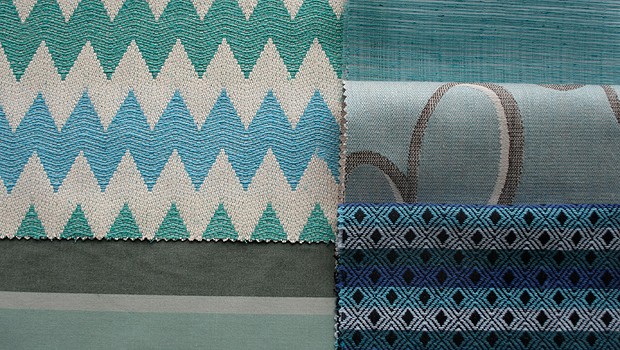 As 37 cores da cartela têxtil serviram de base para a criação destes tecidos, elaborados pelas empresas que fazem parte da DecorHabit  (Foto: Divulgação)