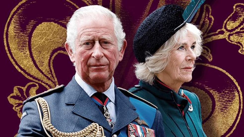 O rei Charles III e a rainha consorte Camilla.  — Foto: BBC
