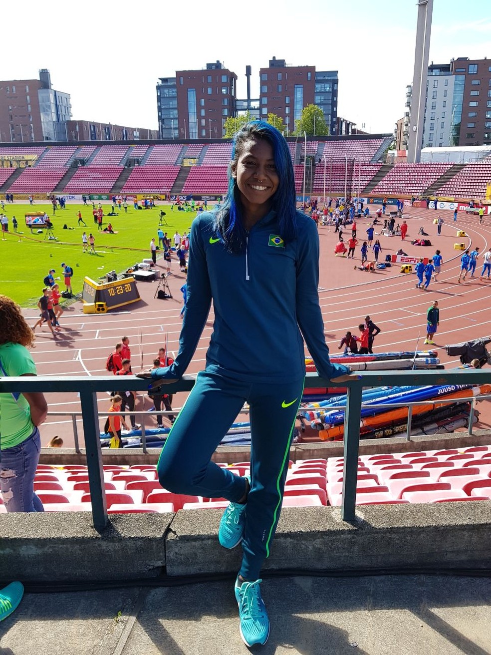 Mirieli Estaili, prata no salto triplo do Mundial Sub-20  (Foto: arquivo pessoal )